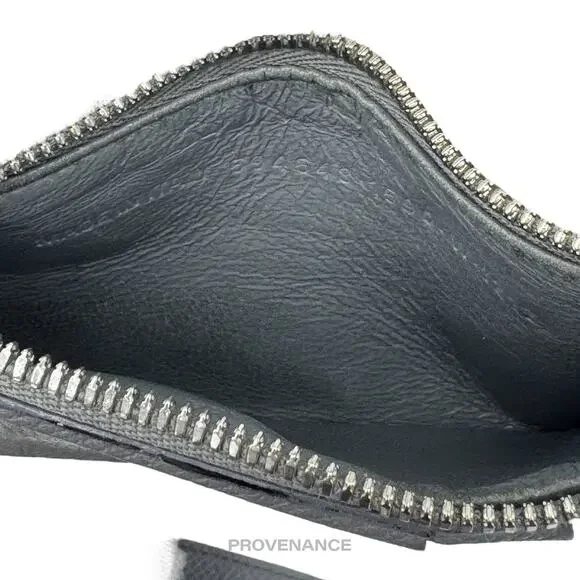 🔴 Balenciaga Logo Neck Lanyard Zip Card Wallet - Gray